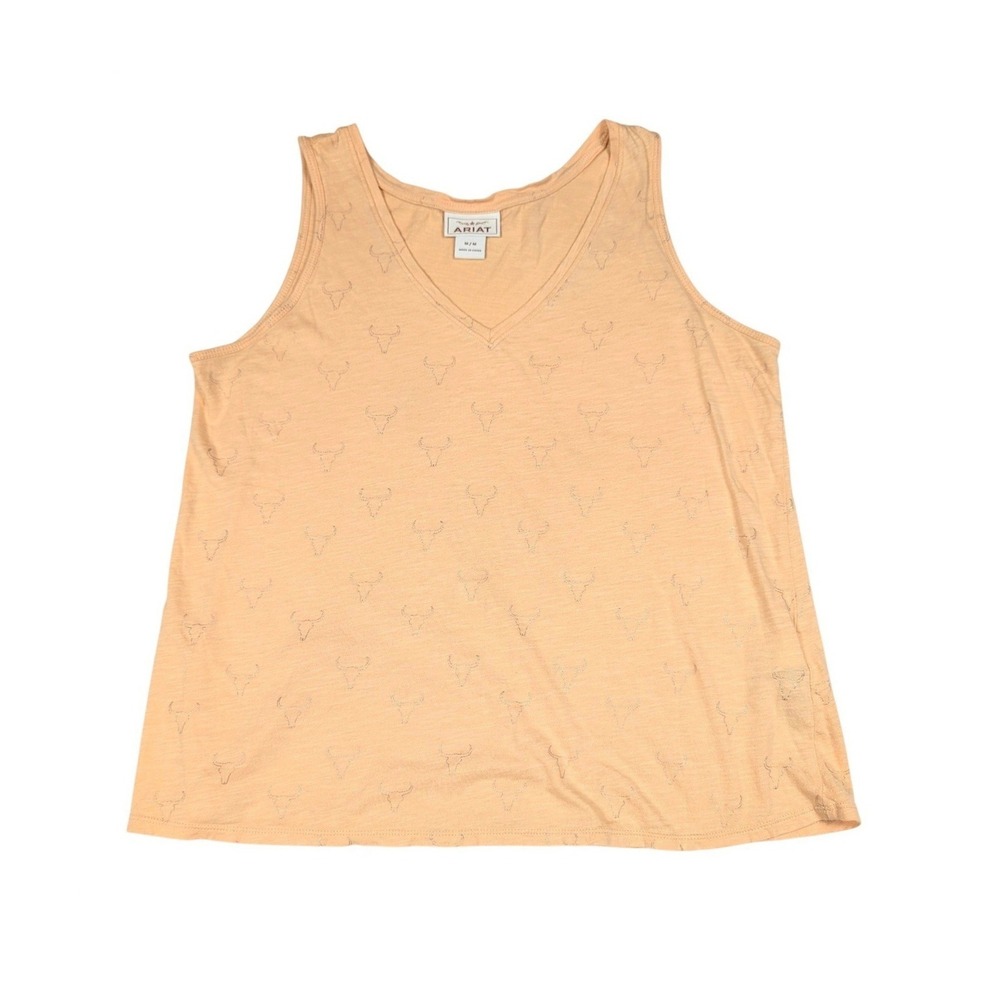 ARIAT Western‎ Apricot V-Neck Prime Tank Top Women's Size Medium